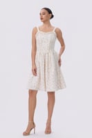 فستان سكري بنقشة الزهور