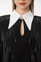 فستان مخمل مع كريستال