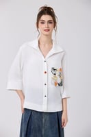 بلوزة كريب مع جيب