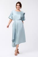 فستان ساتين ازرق سماوي