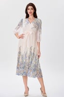 فستان شيفون بنقشة الورود