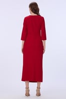 فستان كريب احمر