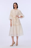فستان بيج فاتح ميدي