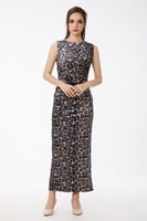 فستان مخمل طويل بطبعة جلد الفهد