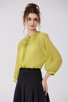 بلوزة شيفون كبوي مع كريستال