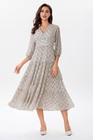 فستان شيفون بنقشة عصرية