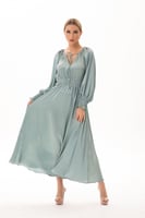 فستان ساتان طويل