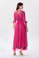 فستان شيفون لماع فوشيا