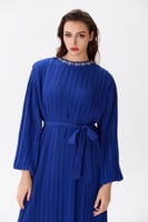 فستان شيفون بليسية أزرق ملكي