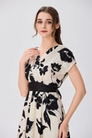 فستان ستان صدر مزدوج