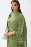 جلابية كريب اخضر كيوي