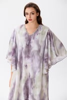 جلابية ستان بليسيه بألوان هادئة