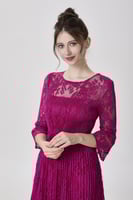 فستان فوشي خامة الدانتيل الانيقة