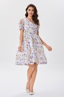 فستان أورغنزا بثنيات على الخصر