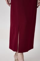 فستان كريب عنابي