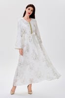 جلابية حرير مع ازرار ذهبية