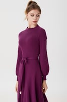 فستان جورسية عنابي