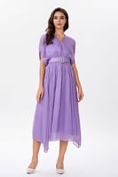 فستان ليلكي شيفون لماع مع كريستال