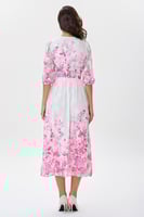 فستان شيفون بنقشة زهري