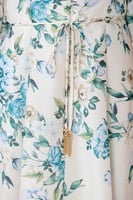 فستان شيفون اوف وايت بنقشة الزهور