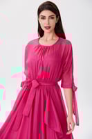 فستان شيفون لماع فوشيا