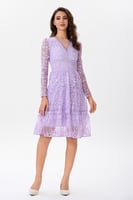 فستان دانتيل ليلكي مع كلف