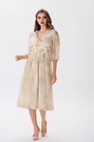 فستان شيفون بنقشة الألوان الترابية