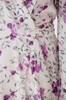 فستان كتان بنقشة الزهر البنفسجي