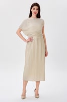 فستان لوريكس ذهبي بليسية