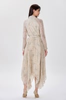 فستان شيفون برباط على الياقة