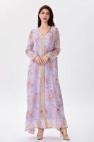 جلابية شيفون بكلف ذهبية