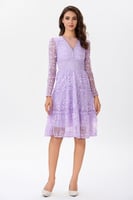 فستان دانتيل ليلكي مع كلف