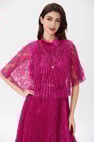 فستان دانتيل فوشيا بليسية