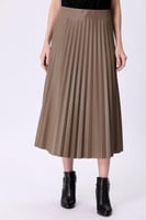 تنورة جلد كاكي