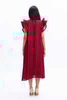 فستان بليسيه عنابي