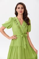 فستان قطن مع كشكش