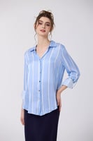 بلوزة ساتان ازرق سماوي