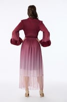 فستان شيفون مع هدب