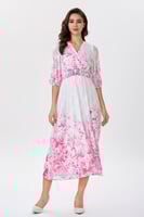 فستان شيفون بنقشة زهري