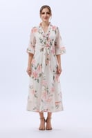 فستان اورغنزا بطبعة الورد