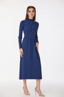 فستان صوف مع لؤلؤ