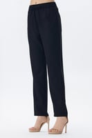 بنطلون واسع بخصر مطاطي بلون أسود