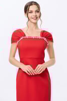 فستان كريب احمر