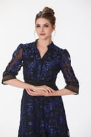 فستان طبع مخمل مع كلف الغيبور