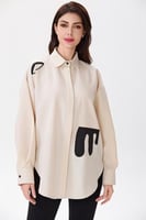 بلوزة فضفاضة بيج