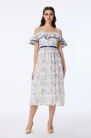 فستان شيفون بنقشة الورد