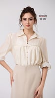 بلوزة كتان بيج