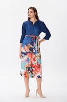 فستان بليسية مموج الألوان