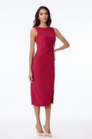 فستان كريب احمر