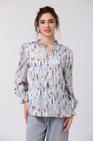 بلوزة ساتان رصاصي